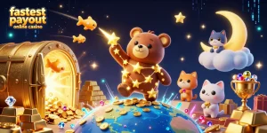 Experience the fastest payout online casino with vibrant stars, treasure, and cosmic themes.