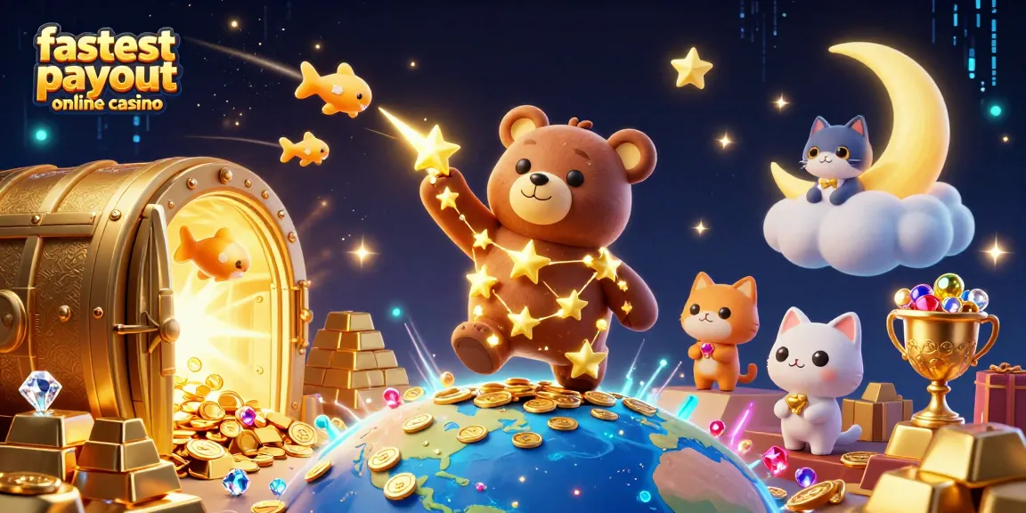 Experience the fastest payout online casino with vibrant stars, treasure, and cosmic themes.